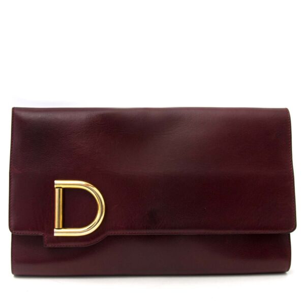Delvaux Bordeaux Leather Clutch