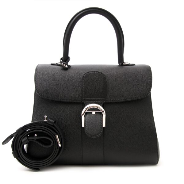 koop acheter en ligne pour le meilleur Brand New Delvaux Black Brillant MM PHW + STRAP