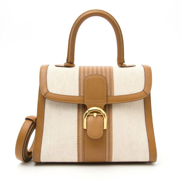 comme neuf sac a main Delvaux White Toile Sangle Brillant Mm  pour le meilleur prix 