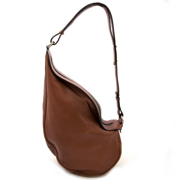 Delvaux Brown Leather Banana Bag