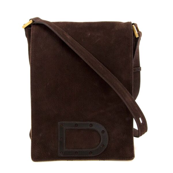 Delvaux Brown Nubuck Messenger Bag nu te koop bij labellov antwerpen aan de laagste prijs