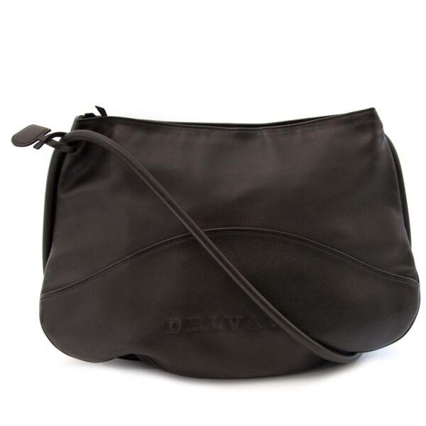Delvaux Dark Brown Leather Large Shopping Tote