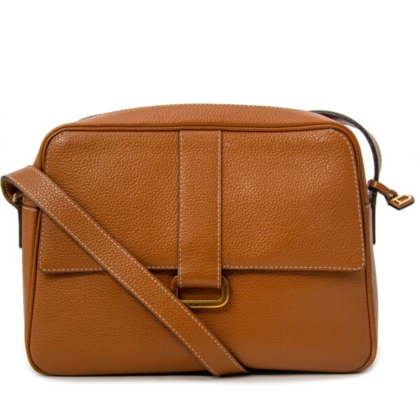 acheter en ligne seconde main Delvaux Cognac Trotteur Shoulder Bag 