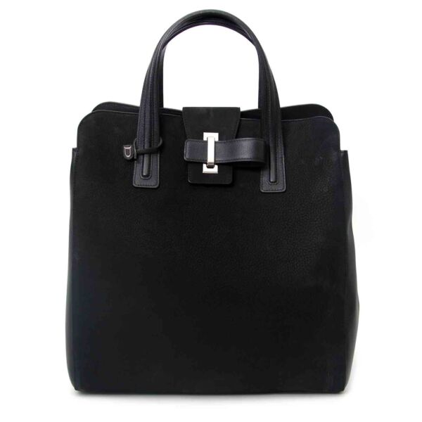 Delvaux Contemporian Black Nubuck Tote webshop en boetiek antwerpen 