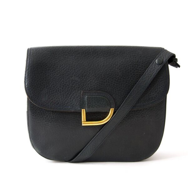 op zoek naar een tweedehands Delvaux Dark Blue D Shoulder Bag? beste prijs tweedehands  handtassen