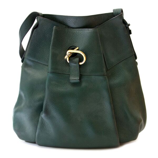 delvaux green leather faust bag now for sale at labellov vintage fashion webshop belgium