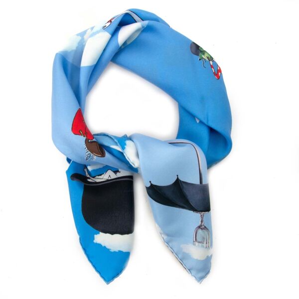 delvaux silk scarf magritte now for sale at labellov vintage fashion webshop belgium