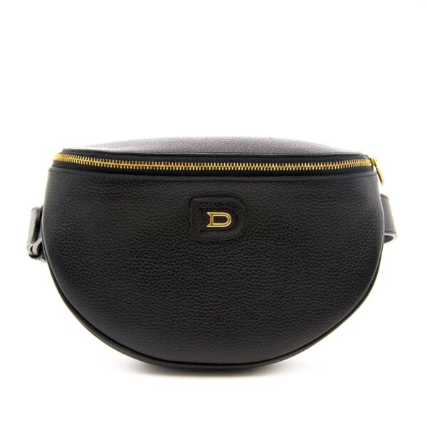 Black leather Delvaux Musette Belt Bag  for the best price of 2016 online on Labellov Antwerp
