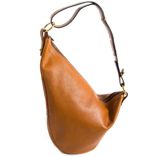 Delvaux Brown Leather Hobo Bag now for sale at labellov vintage fashion webshop belgium