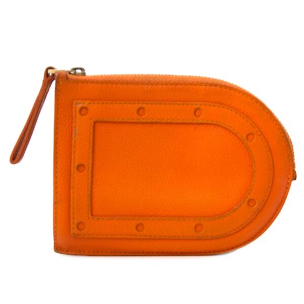 Buy authentic delvaux orange d pochette wallet at labellov vintage fashion webshop belgium