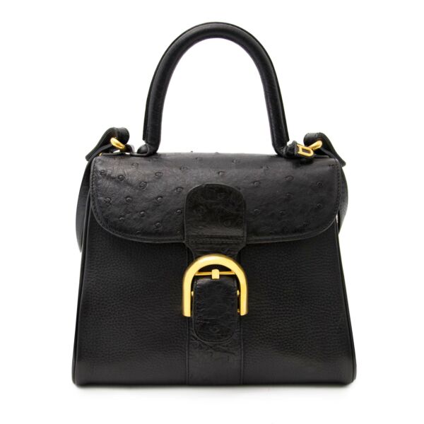 Delvaux Brillant PM Black Ostrich now online at labellov.com for the best price