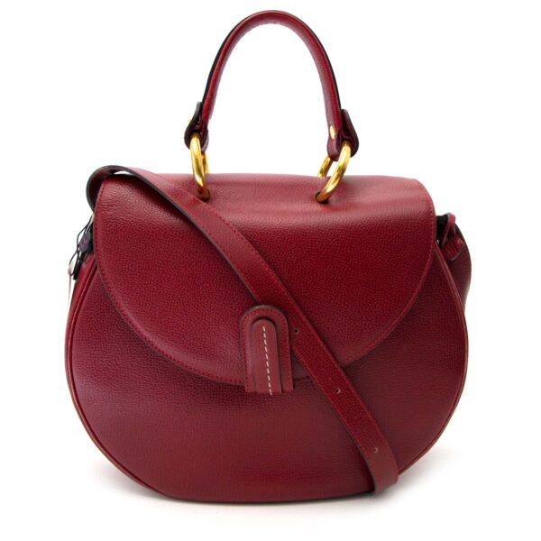 Delvaux Red Leather Round Bag