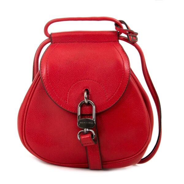 delvaux mini red cerceau crossbody bag now for sale at labellov vintage fashion webshop belgium