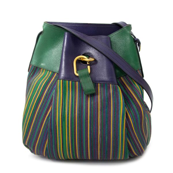 Delvaux Multicolor Toile De Cuir Bucket Bag 