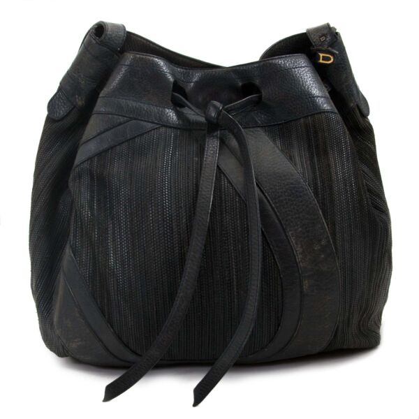 Delvaux toile de cuir blue ombre shoulder bag now for sale at labellov vintage fashion webshop belgium