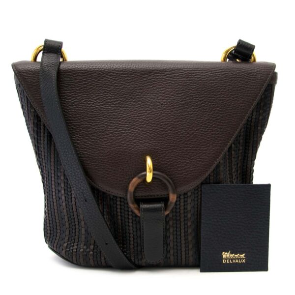 Delvaux Brown Toile de Cuir Crossbody Bag