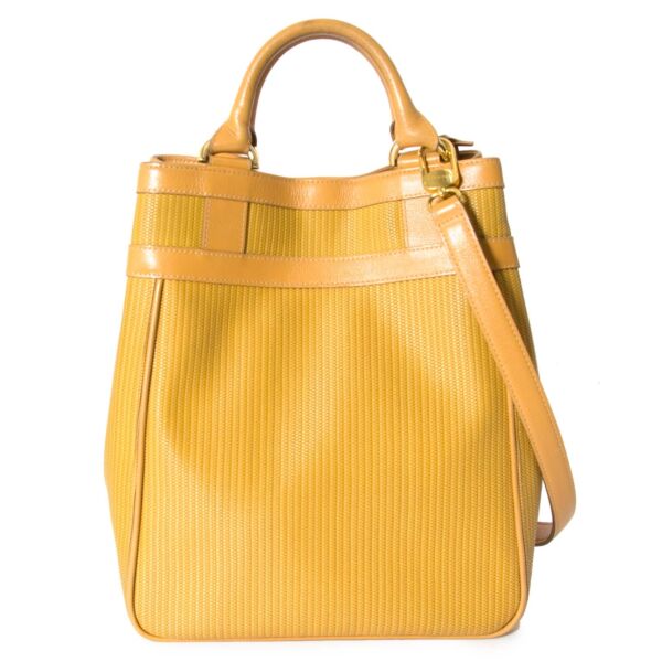Delvaux Ocher Box Shoulder Bag now for sale at labellov vintage fashion webshop belgium