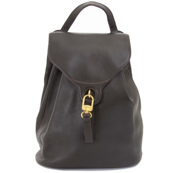 Delvaux Brown Soleil Backpack now for sale at labellov vintage fashion webshop belgium