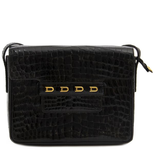 Delvaux Black Croco D Cross Body Bag now online at labellov.com for the best price