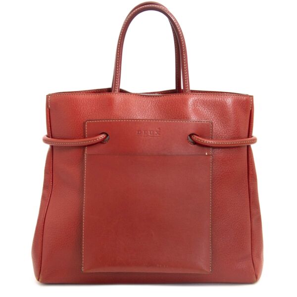 Deux De Delvaux Red Bag now for sale at labellov vintage fashion webshop belgium