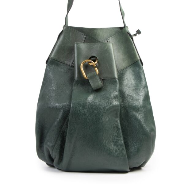 Authentique seconde-main vintage Delvaux Green Faust Shoulder Bag achète en ligne webshop LabelLOV
