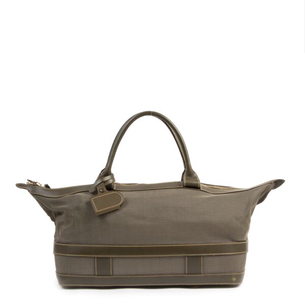 Authentic second-hand vintage Delvaux Green Leather Medium Luggage buy online webshop LabelLOV
