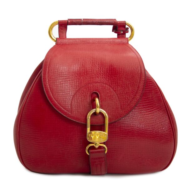 Authentic second hand vintage Delvaux Cerceau Red Crossbody Bag buy online webshop LabelLOV