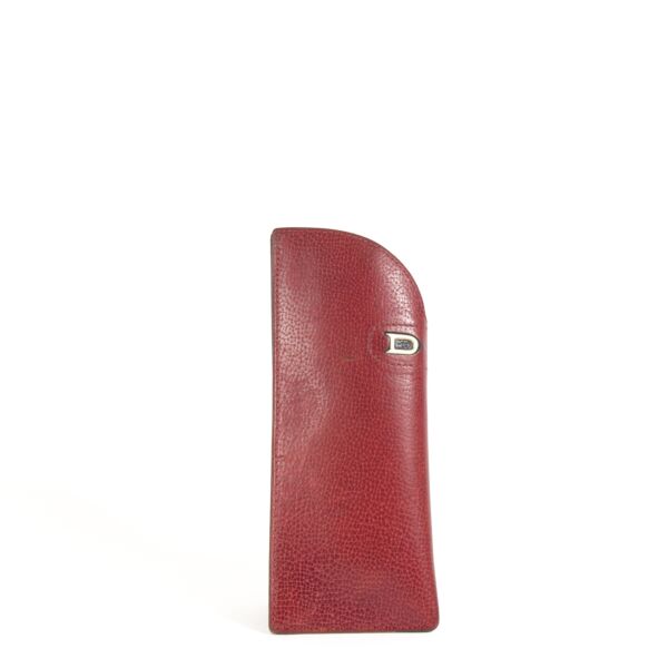Delvaux Red Leather Glasses Case