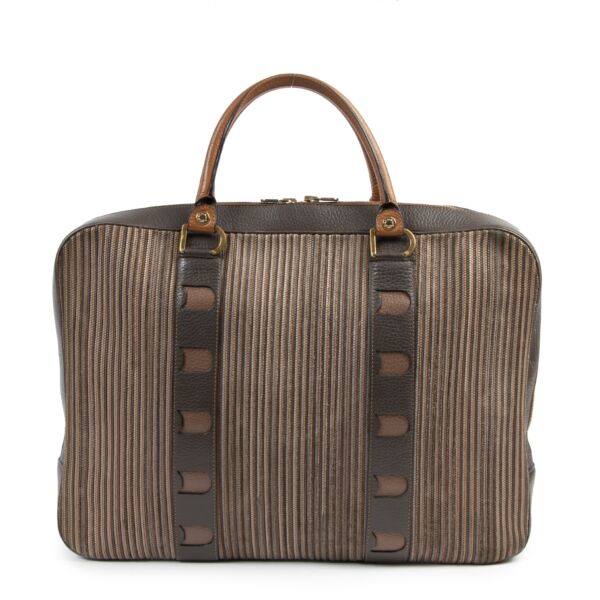 Authentique seconde-main vintage Delvaux Toile De Cuir Briefcase achète en ligne webshop LabelLOV