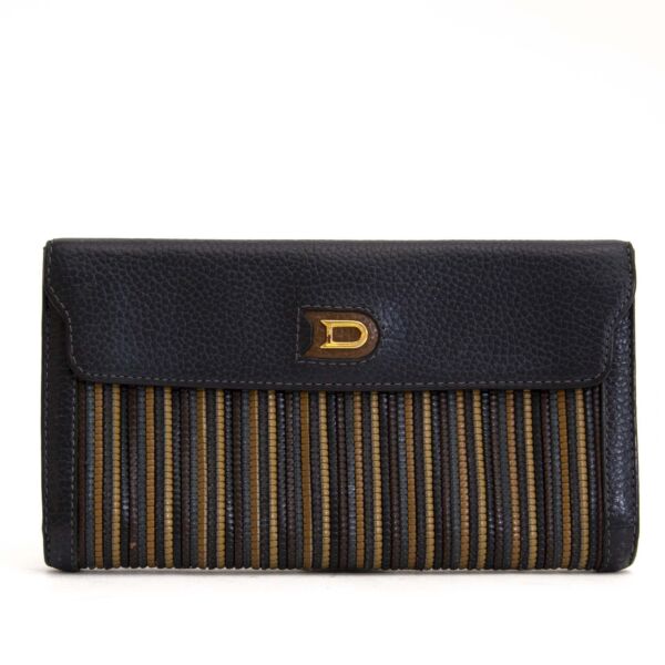 Delvaux Blue Toile De Cuir Wallet for the best price at Labellov secondhand luxury 