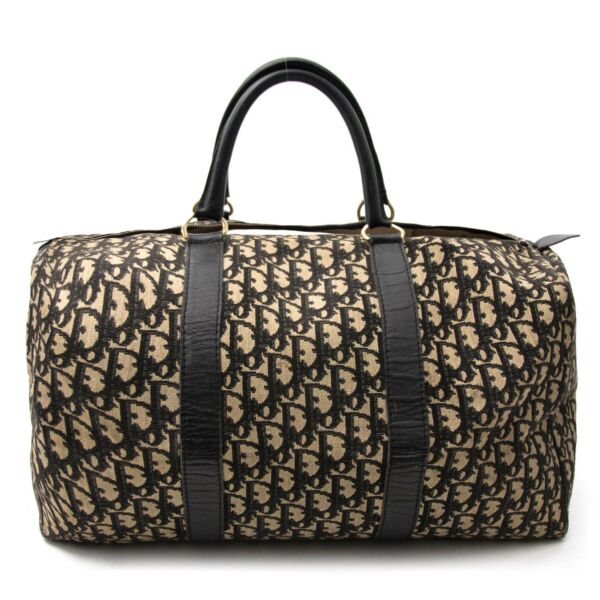 Christian Dior 50 Blue Monogram Logo 'Trotteur' Duffle Bag