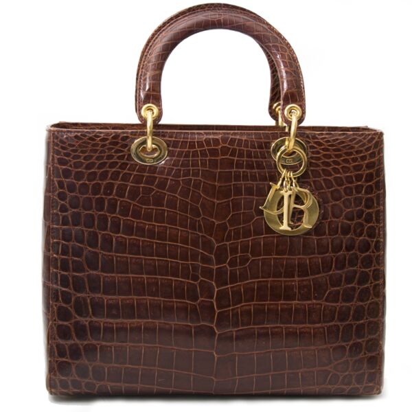 acheter en ligne pour le meilleur prix sac a  main Dior Croco Lady Dior 