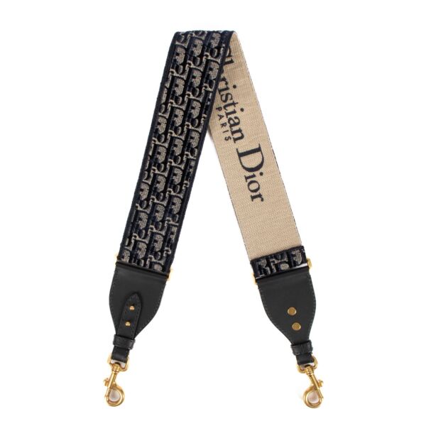Christian Dior Blue Velvet Oblique Bag Strap