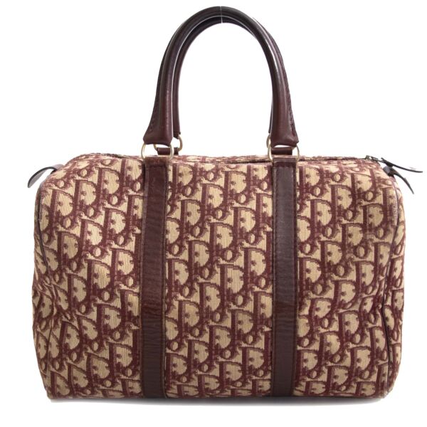 Dior Bordeaux Monogram Boston Bag now for sale at labellov vintage fashion webshop belgium