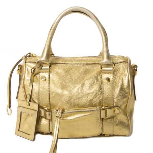 Dolce & Gabbana Gold Metallic Speedy Bag for sale online at Labellov