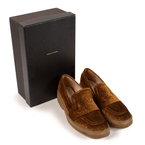 Dries Van Noten Camel Velvet Loafer - size 37