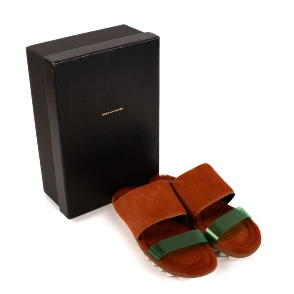 Dries Van Noten Orange Pony Hair Flats - Size 37
