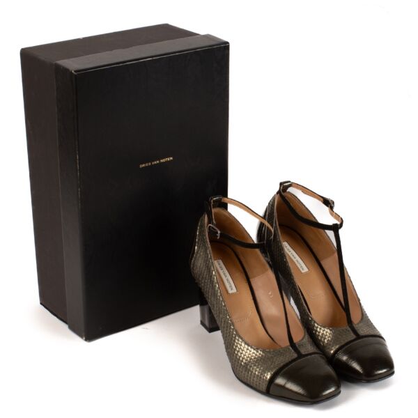Dries Van Noten Python T-strap Pumps - Size 37