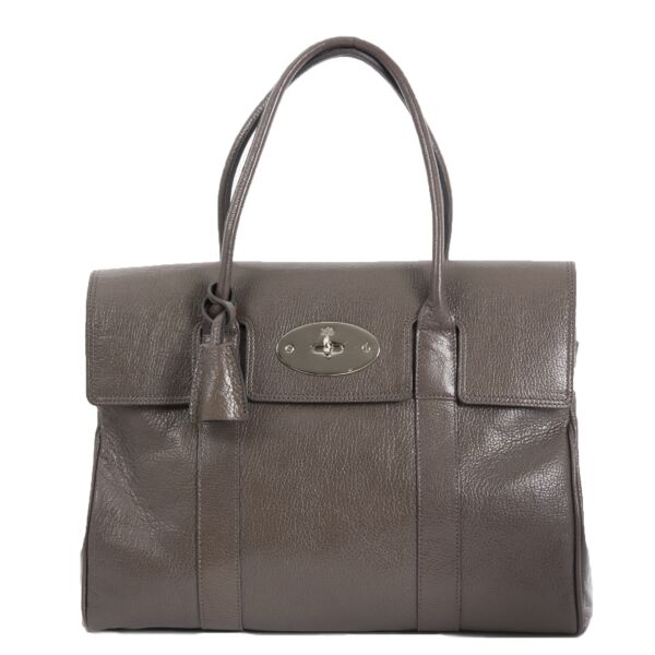 Mulberry Bayswater Taupe Leather Handbag for sale online
