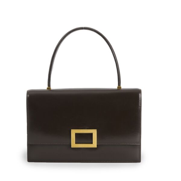 koop online jouw tweedehands Hermès Brown Leather Top Handle Bag