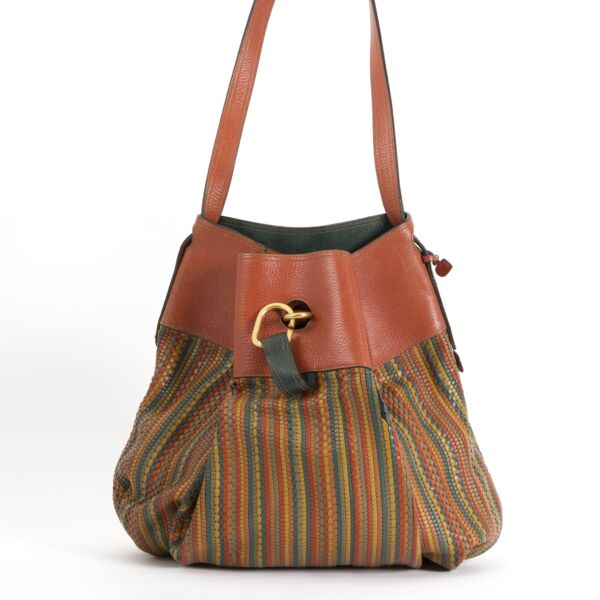 Delvaux Orange Toile de Cuir Faust