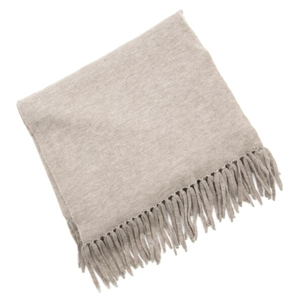 Koop een authentieke Hermes Taupe 100% Cashmere 