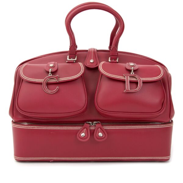 designer vintage Christian Dior Large Red Detective Bag like new 