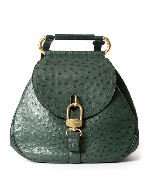 Koop en verkoop Delvaux Green Ostrich 'Cerceau' Bag in struisvogel aan de beste prijs op Labellov