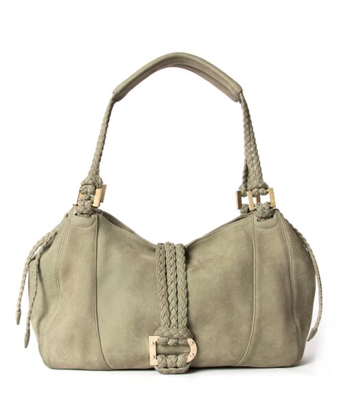 Tweedehands Delvaux Woven Shoulder Bag in Soft Green voor de beste prijs bij Labellov