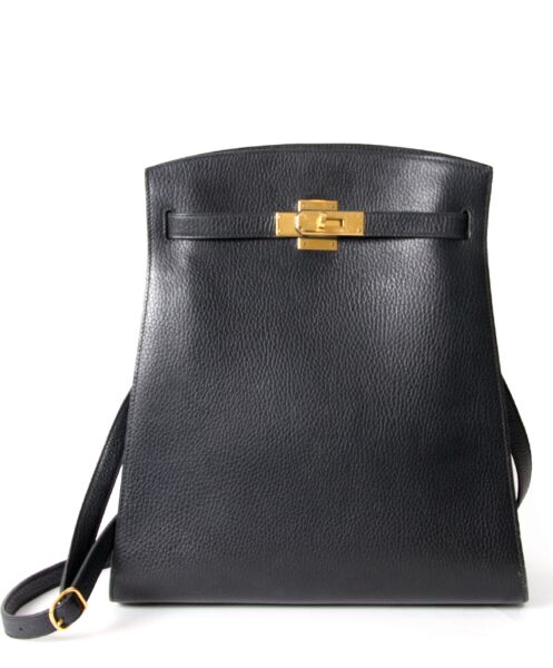 Authentic Preowned Hermes Kelly Sport Black Backpack acheter en ligne seconde main Hermes kelly pour le meilleur prix comme neuf site en ligne 