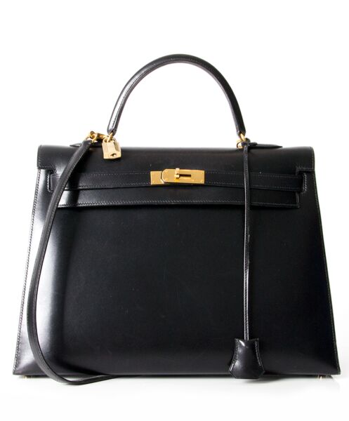 Hermès Black Kelly Bag secondhand authentic designer luxury bags high-end labels online safe shopping webshop Antwerp Belgium LabelLOV fashion style