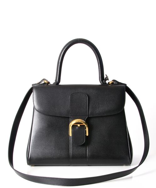 Delvaux Black Brillant MM with Strap seconde main authentique en ligne shopping webshop Anvers Belgique LabelLOV luxe marques designer fashion style sacs