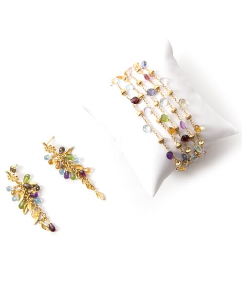 Marco Bicego "Paradise" 18k Yellow Gold Bracelet And Earrings Set authentic secondhand safe online shopping webshop Belgium Antwerp LabelLOV fashion style high end labels luxury brands designer