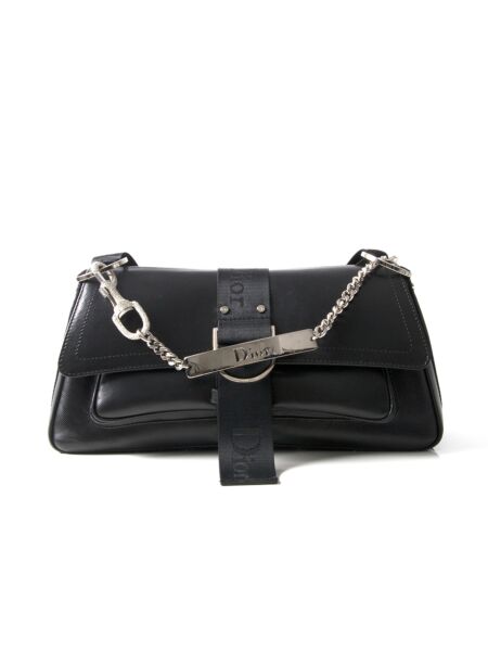 vintage Dior black saddle bag 